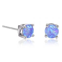 Opal silver earrings