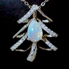 Opal silver pendant