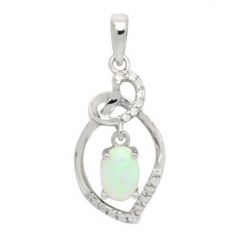 Opal silver pendant