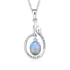 Opal silver pendant