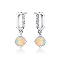 Opal silver earrings