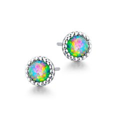 Opal silver earrings