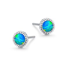 Opal silver earrings