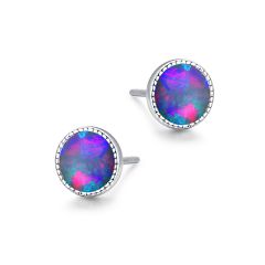 Opal silver earrings