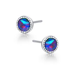 Opal silver earrings