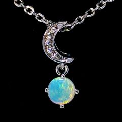 Opal silver pendant