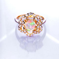 Opal silver ring